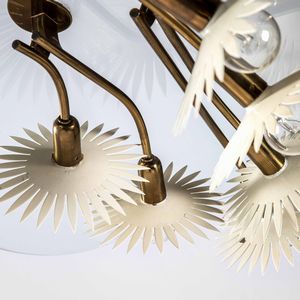 PIETRO CHIESA : Rara lampada a sospensione a diciotto luci  - Asta Fine design - Associazione Nazionale - Case d'Asta italiane