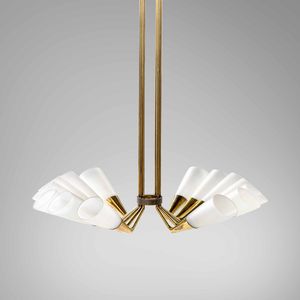 MAX INGRAND : Rara lampada a sospensione  - Asta Fine design - Associazione Nazionale - Case d'Asta italiane