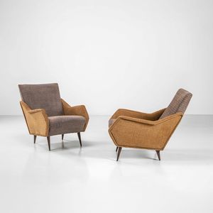 GIO PONTI - Rara coppia di poltrone