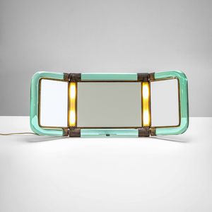 Archimede Seguso - Rara specchiera luminosa da tavolo