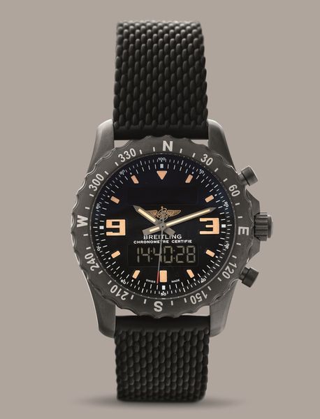 BREITLING - Chronospace Military in acciaio con trattamento PVD semi digitale con quadrante nero e a led, nuovo mai indossato  - Asta Orologio da polso e da tasca  - Associazione Nazionale - Case d'Asta italiane