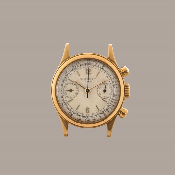 PATEK PHILIPPE - Rarissimo Tasti Tondi ref 1463 in oro giallo 18k con indici Index e numeri Arabi, due contatori quadrante Argent� Gren�.  - Asta Orologio da polso e da tasca  - Associazione Nazionale - Case d'Asta italiane