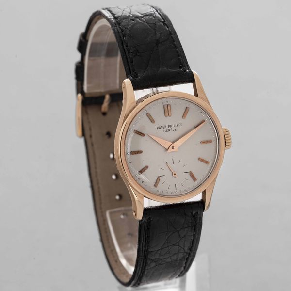 PATEK PHILIPPE - Calatrava ref. 96 in oro rosa 18k, quadrante Argent� con piccoli secondi al sei, movimento carica manuale con punzoni di Ginevra  - Asta Orologio da polso e da tasca  - Associazione Nazionale - Case d'Asta italiane