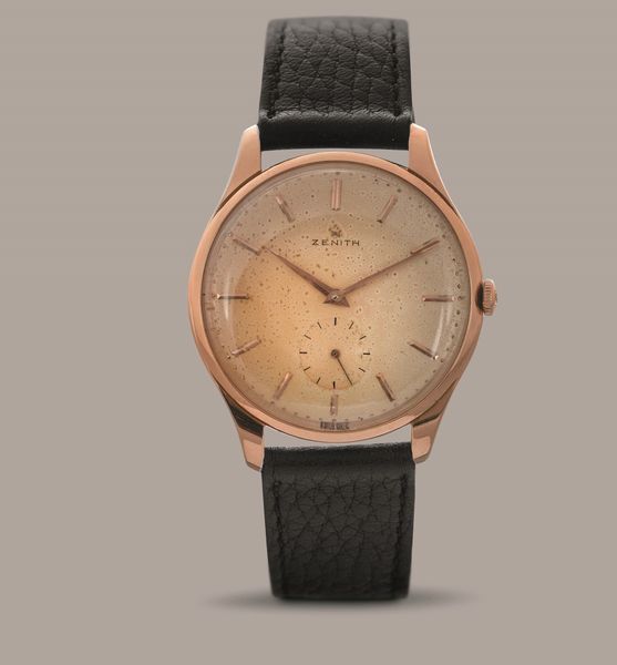 ZENITH - Stellina in oro rosa 18k con quadrante fan�, carica manuale con piccoli secondi  - Asta Orologio da polso e da tasca  - Associazione Nazionale - Case d'Asta italiane