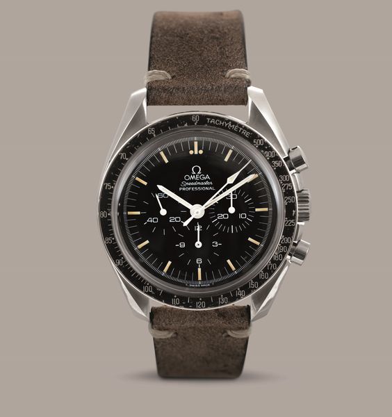OMEGA - Speedmaster Professional Pre-Moon 105.012 carica manuale Cal. 321, quadrante nero con indici dipinti al trizio. Cassa in acciaio con fondello a vite anse elicoidali e tasti pompa  - Asta Orologio da polso e da tasca  - Associazione Nazionale - Case d'Asta italiane