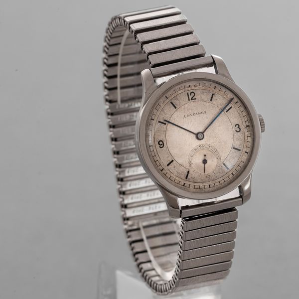 LONGINES - Calatrava cassa in acciaio con fondello a scatto, quadrante bitonale con cifre Arabe, carica manuale con piccoli secondi  - Asta Orologio da polso e da tasca  - Associazione Nazionale - Case d'Asta italiane