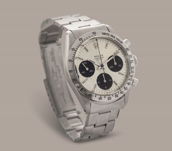 ROLEX - Cosmograph Daytona ref 6239 in acciaio Daytona Piccola in acciaio con ghiera tachimetrica, contatori neri a contrasto su quadrante Argent� e bracciale rivettato, carica manuale  - Asta Orologio da polso e da tasca  - Associazione Nazionale - Case d'Asta italiane