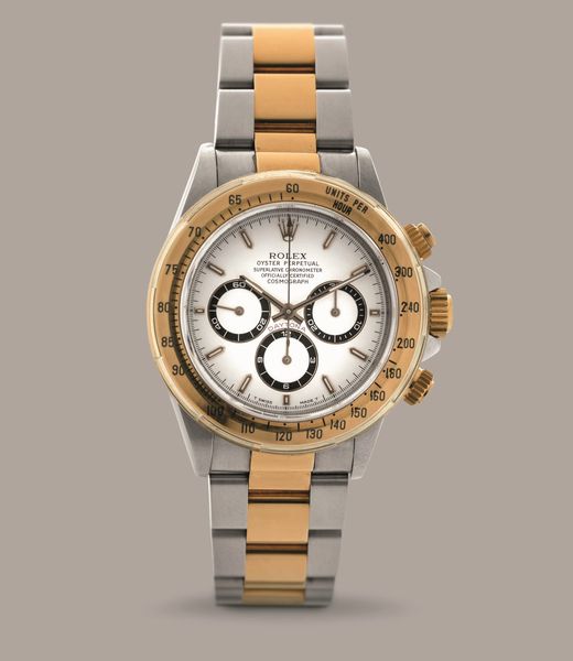 ROLEX - Daytona 16523 NOS, acciaio e oro quadrante bianco contatori neri, bracciale Oyster, fondello a vite con adesivo originale corredato di scatola e garanzia  - Asta Orologio da polso e da tasca  - Associazione Nazionale - Case d'Asta italiane