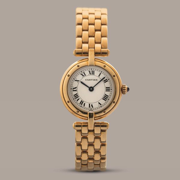 CARTIER - Panthere Vendome in oro giallo 18k, quadrante Argent� con numeri Arabi movimento al quarzo corredato di scatola e garanzia  - Asta Orologio da polso e da tasca  - Associazione Nazionale - Case d'Asta italiane