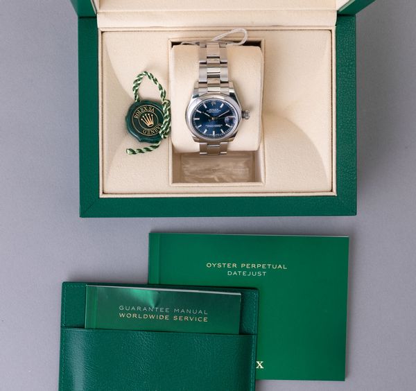ROLEX - Datejust ref 178240 in acciaio , quadrante blu con datario, bracciale Oyster chiusura fliplock, carica automatica con scatola e garanzia  - Asta Orologio da polso e da tasca  - Associazione Nazionale - Case d'Asta italiane