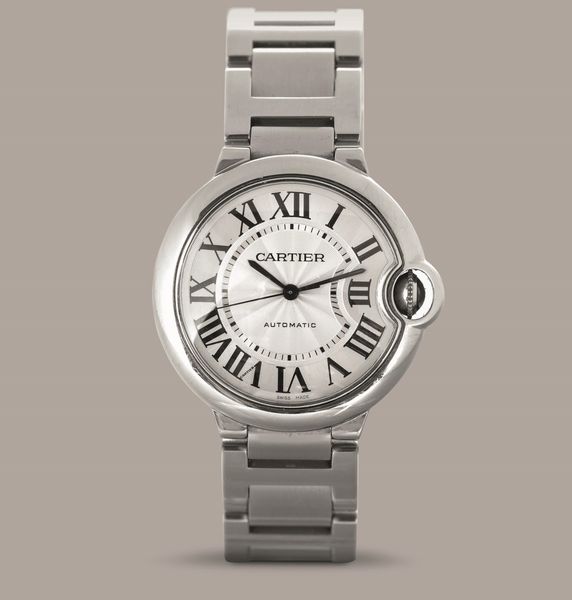 CARTIER - Ballon Bleu in acciaio con quadrante Argent con numeri Romani, movimento automatico  - Asta Orologio da polso e da tasca  - Associazione Nazionale - Case d'Asta italiane