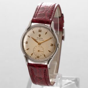 ROLEX - Precision ref 4498 in acciaio con fondello a scatto, anse riportate, quadrante Argent� con piccoli secondi in basso e numeri Arabi applicati, carica manuale  - Asta Orologio da polso e da tasca  - Associazione Nazionale - Case d'Asta italiane