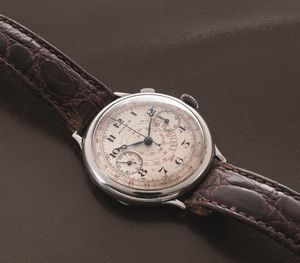 ROLEX - Rarissimo cronografo due contatori da polso monopulsante in acciaio referenza 2021 con fondello a cerniera, anse solidali, quadrante Argent� con scala tachimetrica e telemetrica  - Asta Orologio da polso e da tasca  - Associazione Nazionale - Case d'Asta italiane
