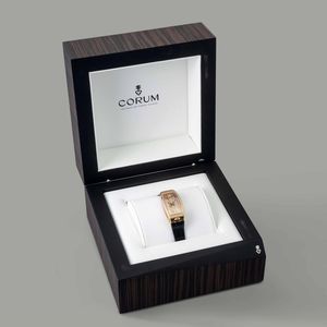 CORUM - Golden Bridge in oro rosa 18k con pav� di brillanti, movimento a vista disposto su ponte verticale a carica manuale, mai indossato con scatola e garanzia  - Asta Orologio da polso e da tasca  - Associazione Nazionale - Case d'Asta italiane