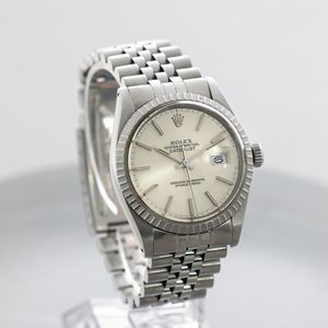 ROLEX - Datejust ref 16030 in acciaio con ghiera godronata, bracciale Jubilee, quadrante Argent� con indici a bastone, movimento automatico con datario  - Asta Orologio da polso e da tasca  - Associazione Nazionale - Case d'Asta italiane