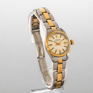 ROLEX - Oyster Perpetual Date ref 6916 acciaio e oro, quadrante Argent� con indici applicati e finestrella della data, movimento automatico e fondello a vite  - Asta Orologio da polso e da tasca  - Associazione Nazionale - Case d'Asta italiane