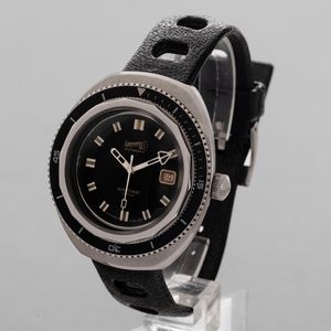 EBERHARD - Scafograf Super 500 in acciaio tonneau con ghiera girevole in bachelite, datario e quadrante nero gilt movimento automatico e fondello a vite  - Asta Orologio da polso e da tasca  - Associazione Nazionale - Case d'Asta italiane