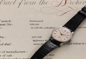 PATEK PHILIPPE - Calatrava ref. 96, cassa F. Borgel in acciaio, quadrante Argent� con piccoli secondi al sei e carica manuale  - Asta Orologio da polso e da tasca  - Associazione Nazionale - Case d'Asta italiane