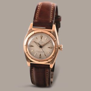 ROLEX - Ovetto ref 4777 in oro rosa 18k con ghiera lavorata, quadrante argento Gren� con inidici e sfere luminose, secondi centrali e movimento automatico  - Asta Orologio da polso e da tasca  - Associazione Nazionale - Case d'Asta italiane