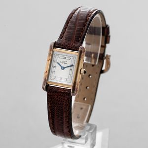 CARTIER - Must de Cartier orologio da donna in argento laminato con movimento al quarzo, quadrante Argent� bitonale  - Asta Orologio da polso e da tasca  - Associazione Nazionale - Case d'Asta italiane