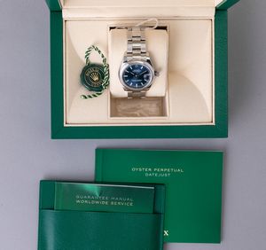 ROLEX - Datejust ref 178240 in acciaio , quadrante blu con datario, bracciale Oyster chiusura fliplock, carica automatica con scatola e garanzia  - Asta Orologio da polso e da tasca  - Associazione Nazionale - Case d'Asta italiane