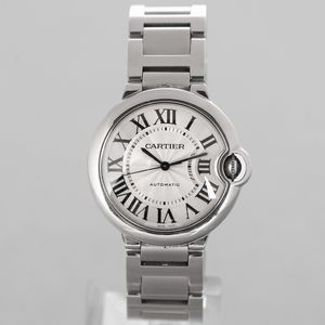 CARTIER - Ballon Bleu in acciaio con quadrante Argent con numeri Romani, movimento automatico  - Asta Orologio da polso e da tasca  - Associazione Nazionale - Case d'Asta italiane