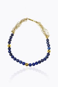 REPOSSI - Lunghezza cm Girocollo composto da un filo di lapislazzuli  punzonata Repossi (239 TO) con sfere di lapislazzuli  [..]