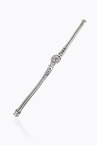 BRACCIALE - Peso gr 24 5 Lunghezza cm 18 in oro bianco a lisca di pesce  anni '60 con diamanti taglio 8/8 per totali ct 0  [..]