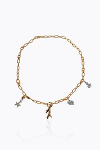 POMELLATO - Peso gr 18 Lotto di due bracciali  non firmati  in oro rosa 9 Kt di cui uno con charms Pomellato  linea Dodo raffiguranti  [..]