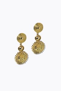 COPPIA DI ORECCHINI - Peso gr 11 9 pendenti  in oro giallo  terminanti con soli stilizzati