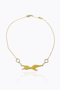 CATENA CON CIONDOLO - Peso gr 7 7 in oro giallo a forma di gabbiano stilizzato  firmato Finamore