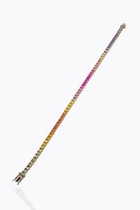 BRACCIALE - Peso gr 12 5 Lunghezza cm 18 in oro rosa con zaffiri taglio brillante multicolor per totali ct 3 70 ca