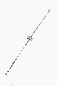 BRACCIALE - Peso gr 5 0 Lunghezza cm 19 in oro bianco  maglia rolo' con al centro ciondolo rotondo recante la lettera M dell'alfabeto  [..]