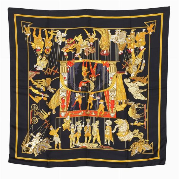 HERMES FOULARD "IL TEMPO DEI BURATTINI"  - Asta Vintage: borse e accessori di Hermes, Louis Vuitton e altre grandi maison - Associazione Nazionale - Case d'Asta italiane