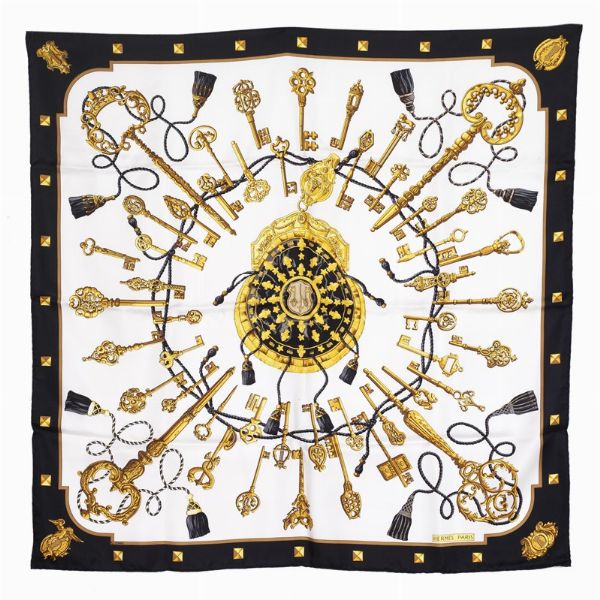 HERMES FOULARD "LES CLES"  - Asta Vintage: borse e accessori di Hermes, Louis Vuitton e altre grandi maison - Associazione Nazionale - Case d'Asta italiane