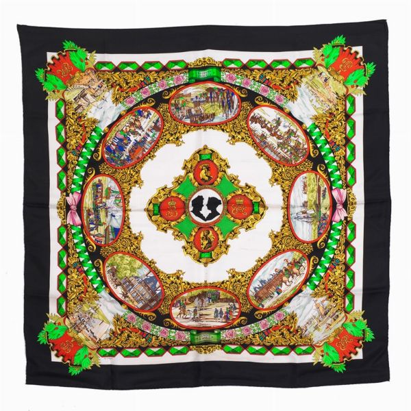 HERMES FOULARD "L'ENTENTE CORDIALE"  - Asta Vintage: borse e accessori di Hermes, Louis Vuitton e altre grandi maison - Associazione Nazionale - Case d'Asta italiane