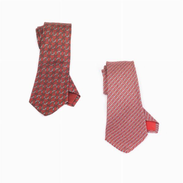 HERMES COPPIA CRAVATTE  - Asta Vintage: borse e accessori di Hermes, Louis Vuitton e altre grandi maison - Associazione Nazionale - Case d'Asta italiane