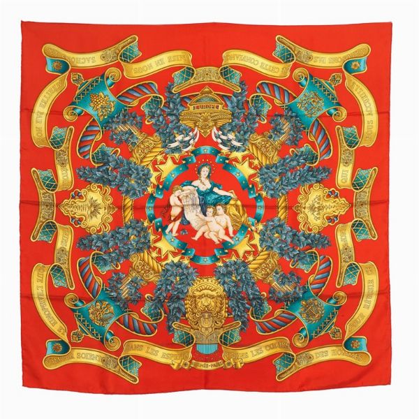 HERMES FOULARD "EUROPE"  - Asta Vintage: borse e accessori di Hermes, Louis Vuitton e altre grandi maison - Associazione Nazionale - Case d'Asta italiane