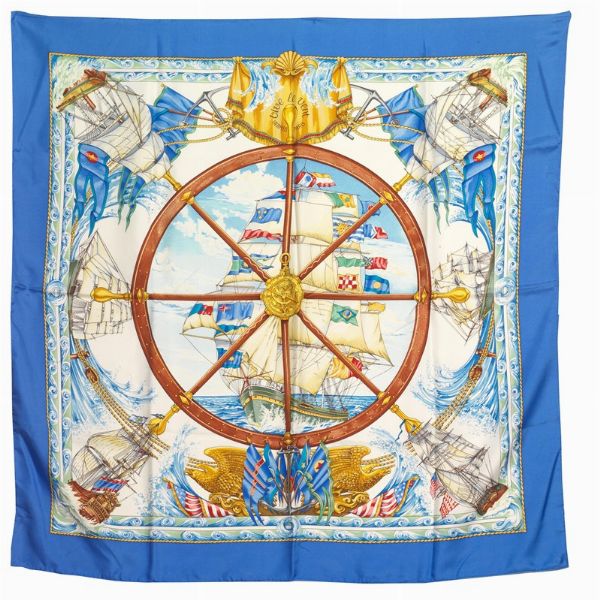 HERMES FOULARD &ldquo;VIVE LE VENT&rdquo;  - Asta Vintage: borse e accessori di Hermes, Louis Vuitton e altre grandi maison - Associazione Nazionale - Case d'Asta italiane