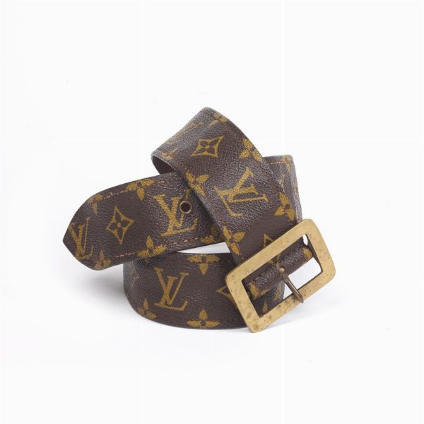 LOUIS VUITTON CINTURA LOGO ANNI '70  - Asta Vintage: borse e accessori di Hermes, Louis Vuitton e altre grandi maison - Associazione Nazionale - Case d'Asta italiane