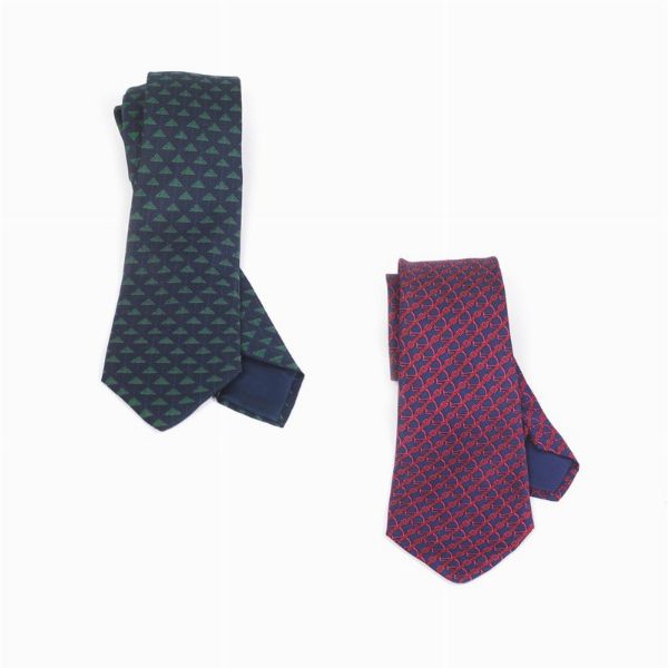 HERMES COPPIA CRAVATTE  - Asta Vintage: borse e accessori di Hermes, Louis Vuitton e altre grandi maison - Associazione Nazionale - Case d'Asta italiane