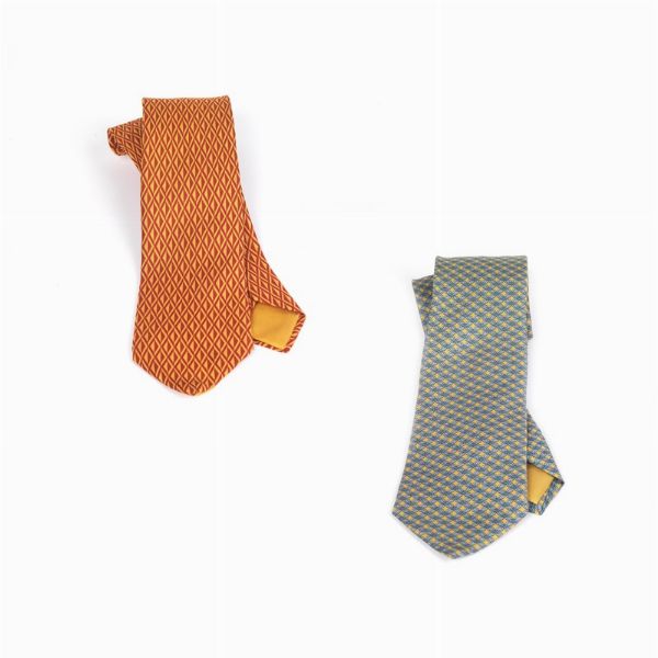 HERMES COPPIA CRAVATTE  - Asta Vintage: borse e accessori di Hermes, Louis Vuitton e altre grandi maison - Associazione Nazionale - Case d'Asta italiane