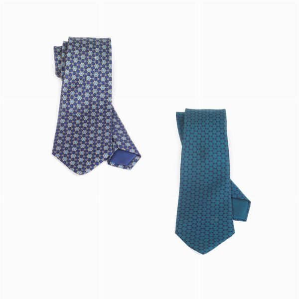 HERMES COPPIA DI CRAVATTE  - Asta Vintage: borse e accessori di Hermes, Louis Vuitton e altre grandi maison - Associazione Nazionale - Case d'Asta italiane