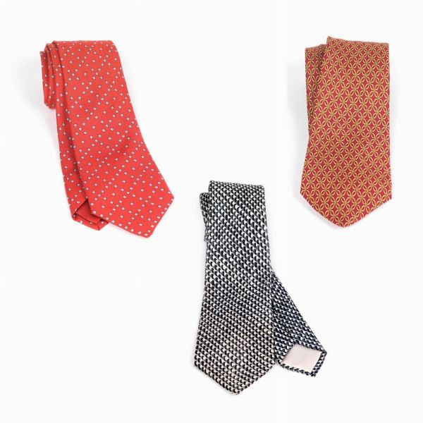 HERMES TRIO CRAVATTE  - Asta Vintage: borse e accessori di Hermes, Louis Vuitton e altre grandi maison - Associazione Nazionale - Case d'Asta italiane
