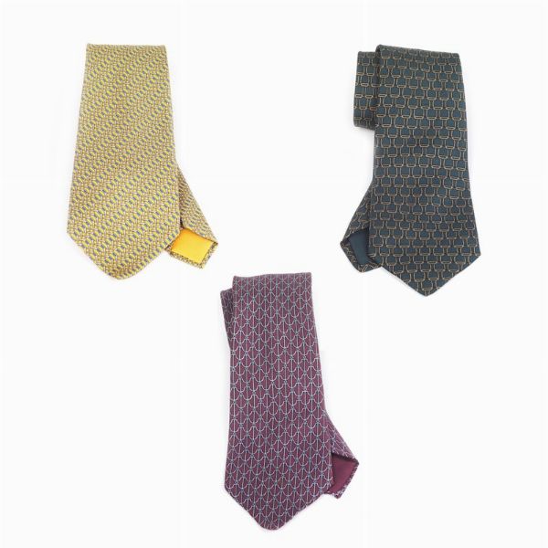 HERMES TRIO CRAVATTE  - Asta Vintage: borse e accessori di Hermes, Louis Vuitton e altre grandi maison - Associazione Nazionale - Case d'Asta italiane