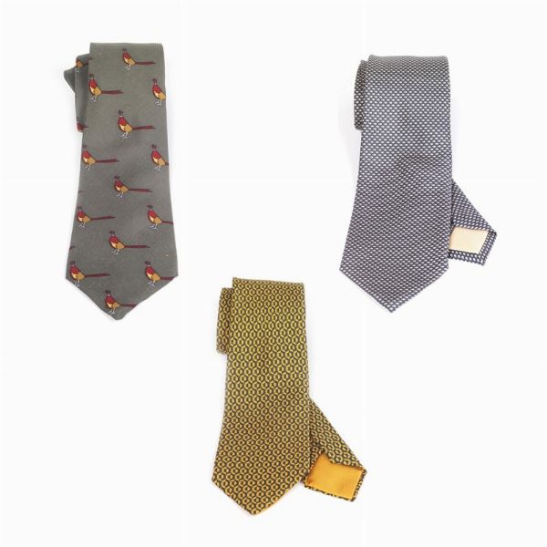 HERMES TRIO CRAVATTE  - Asta Vintage: borse e accessori di Hermes, Louis Vuitton e altre grandi maison - Associazione Nazionale - Case d'Asta italiane