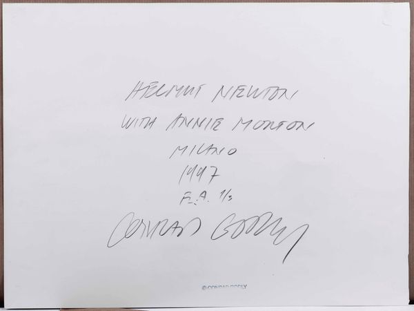 Conrad Godly : Helmut Newton and Annie Morton  - Asta Affordable Photos | Cambi Time - Associazione Nazionale - Case d'Asta italiane