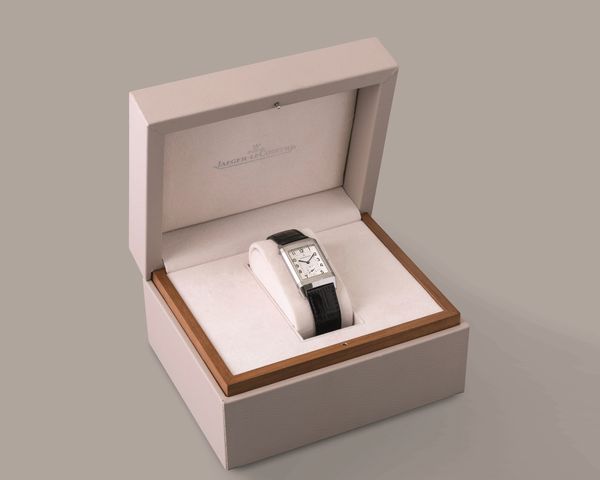 JAEGER LECOULTRE - Reverso Grand Taille in acciaio, quadrante bianco con numeri Arabi, movimento a carica manuale secondi al sei  - Asta Orologi da Polso e da Tasca - Associazione Nazionale - Case d'Asta italiane