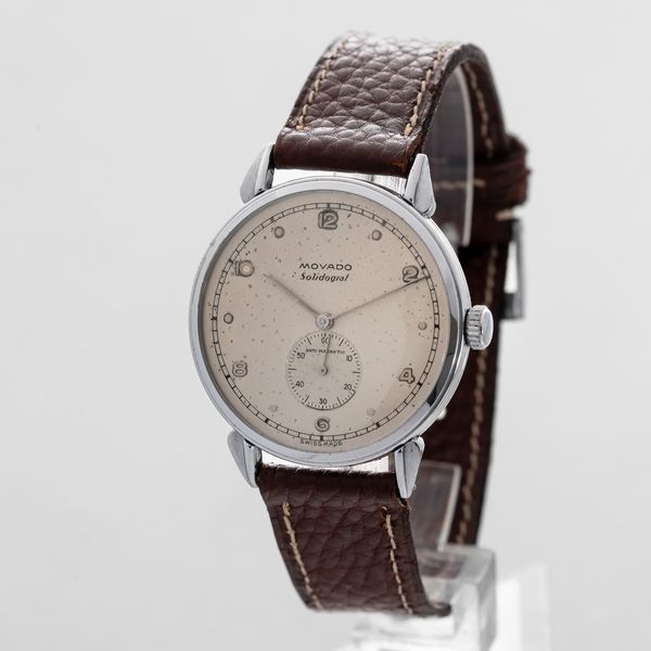 MOVADO - Solidograf Antimagnetico fuori misura, solo tempo con piccoli secondi, quadrante Argent� numeri Arabi, movimento a carica manuale  - Asta Orologi da Polso e da Tasca - Associazione Nazionale - Case d'Asta italiane