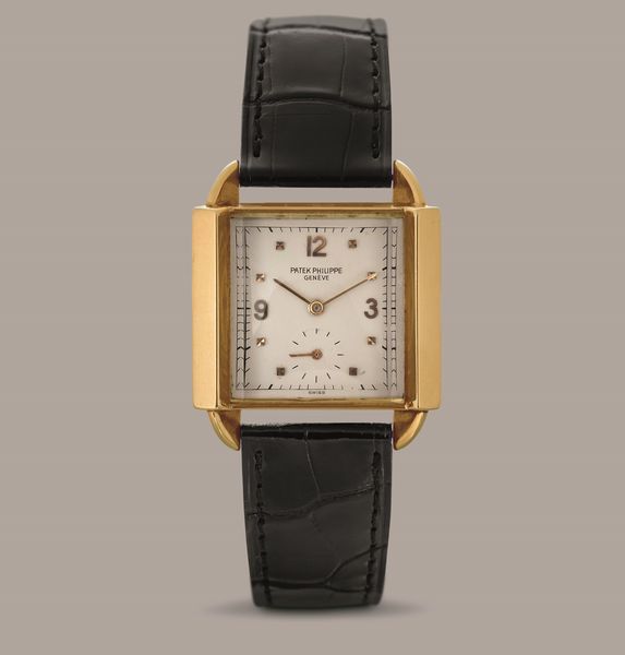 PATEK PHILIPPE - Lucchettone ref 2425 in oro giallo 18k, con quadrante Argent�, piccoli secondi e carica manuale  - Asta Orologi da Polso e da Tasca - Associazione Nazionale - Case d'Asta italiane